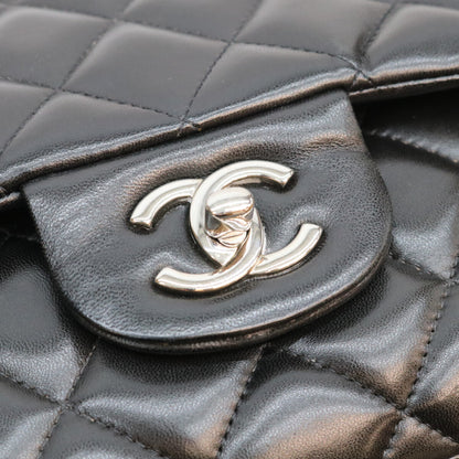 CHANEL シャネル 16番 A58600 黒 ラム シルバー金具 ダブルフラップ デカマトラッセ30 バッグ ショルダーバッグ