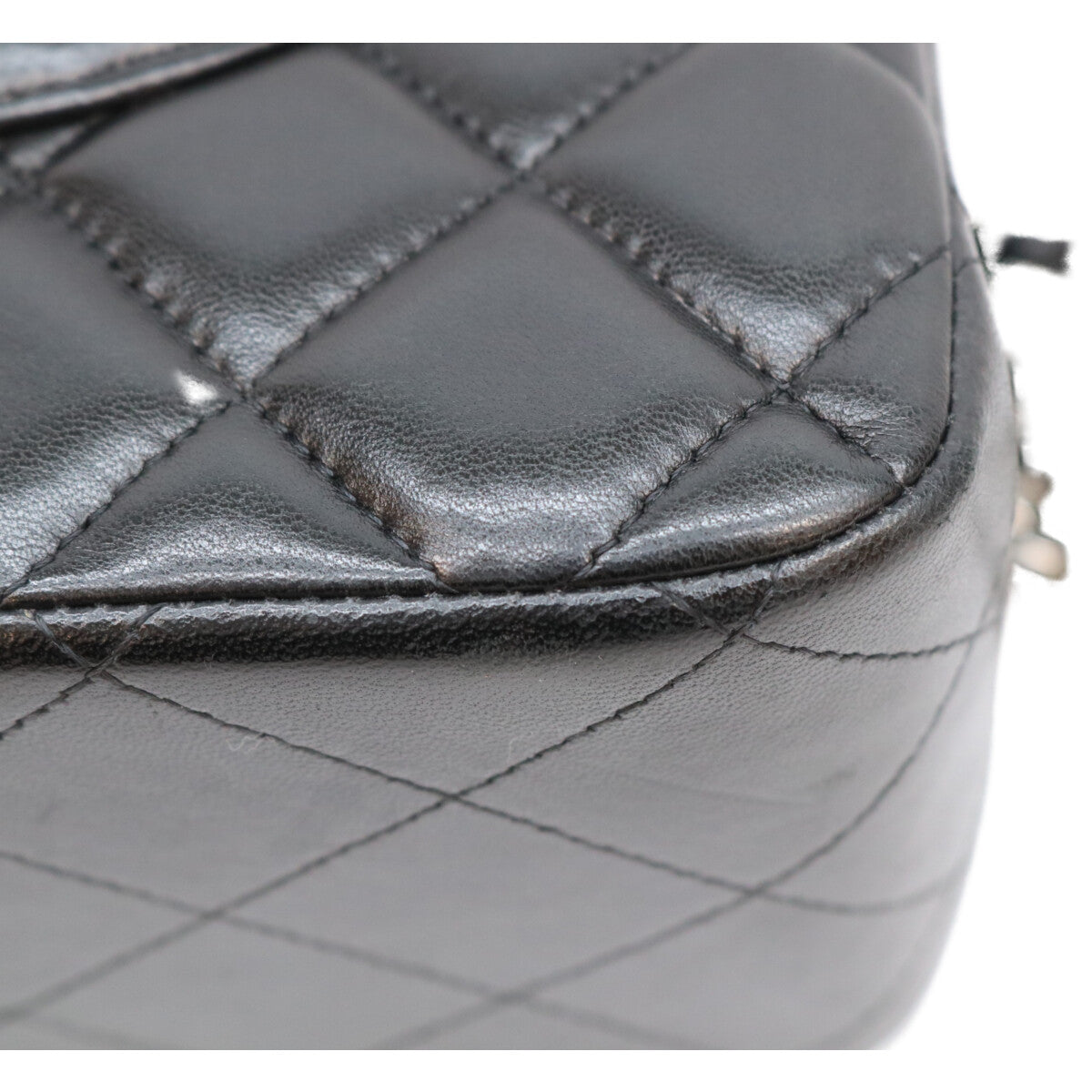 CHANEL シャネル 16番 A58600 黒 ラム シルバー金具 ダブルフラップ デカマトラッセ30 バッグ ショルダーバッグ