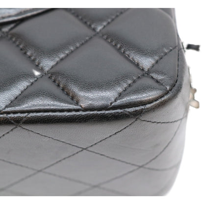 CHANEL シャネル 16番 A58600 黒 ラム シルバー金具 ダブルフラップ デカマトラッセ30 バッグ ショルダーバッグ