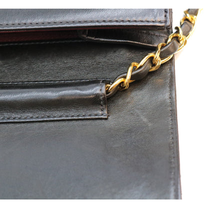 CHANEL シャネル 5番 A03568 黒 ラム フルフラップ ゴールド金具 プッシュロック マトラッセ23 バッグ ショルダーバッグ