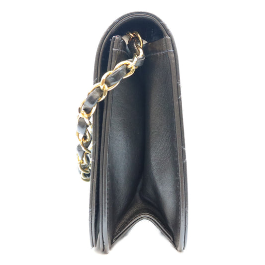 CHANEL シャネル 5番 A03568 黒 ラム フルフラップ ゴールド金具 プッシュロック マトラッセ23 バッグ ショルダーバッグ