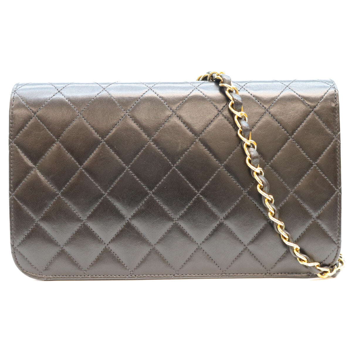 CHANEL シャネル 5番 A03568 黒 ラム フルフラップ ゴールド金具 プッシュロック マトラッセ23 バッグ ショルダーバッグ