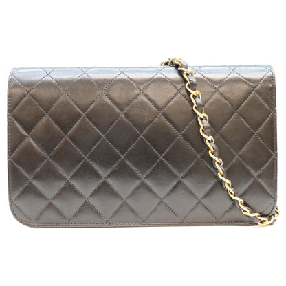 CHANEL シャネル 5番 A03568 黒 ラム フルフラップ ゴールド金具 プッシュロック マトラッセ23 バッグ ショルダーバッグ