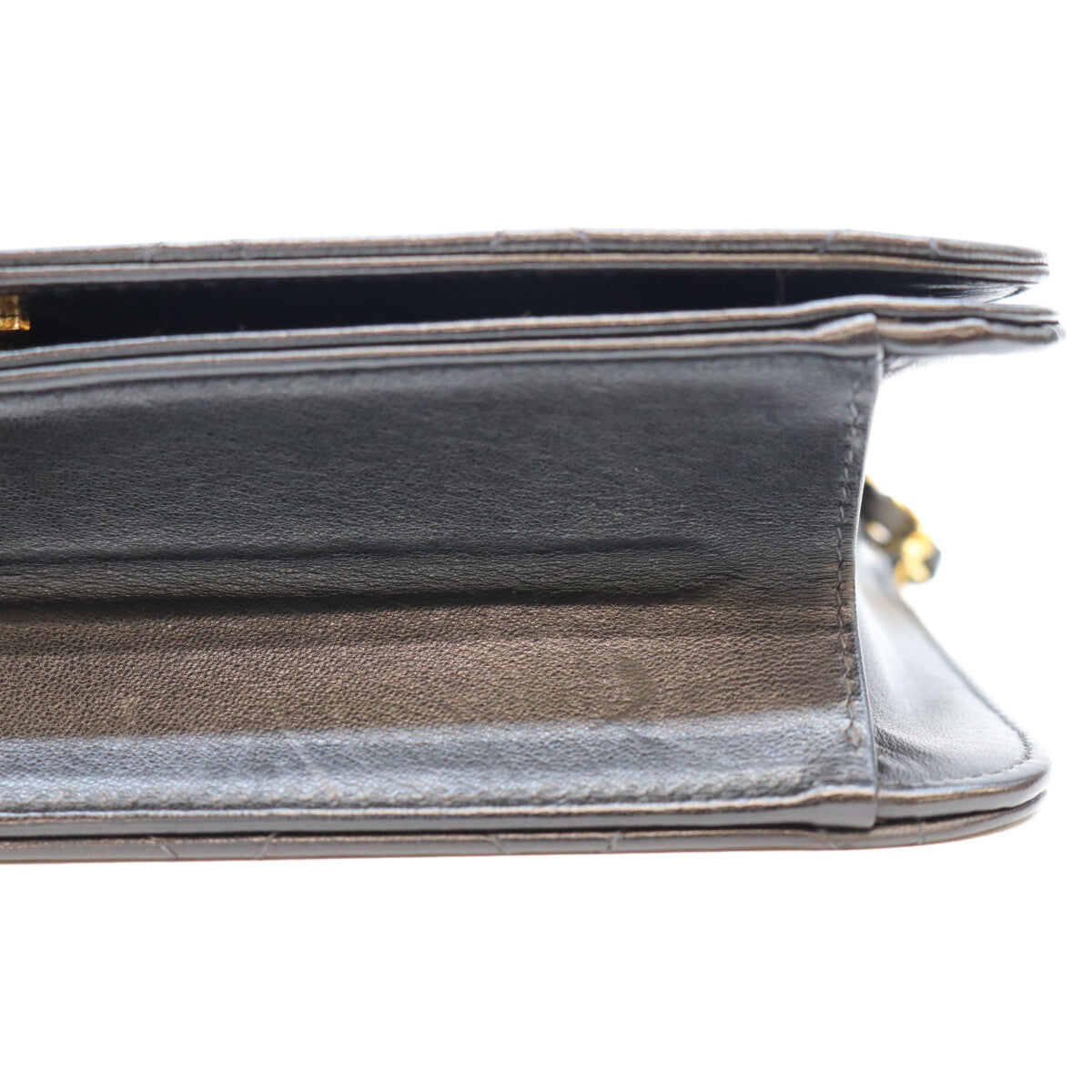 CHANEL シャネル 5番 A03568 黒 ラム フルフラップ ゴールド金具 プッシュロック マトラッセ23 バッグ ショルダーバッグ