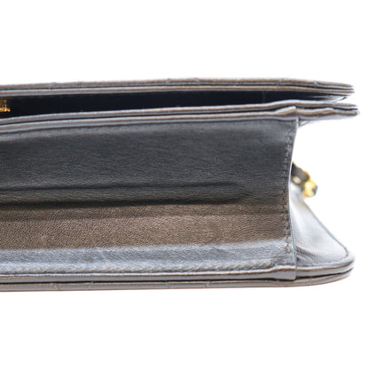 CHANEL シャネル 5番 A03568 黒 ラム フルフラップ ゴールド金具 プッシュロック マトラッセ23 バッグ ショルダーバッグ