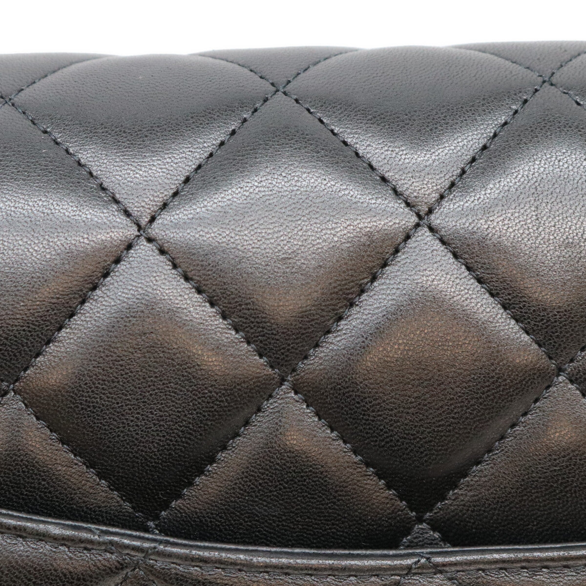 CHANEL シャネル 13番 黒 ラム シルバー金具 シングルフラップ デカマトラッセ34マキシ バッグ ショルダーバッグ