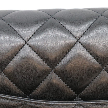 CHANEL シャネル 13番 黒 ラム シルバー金具 シングルフラップ デカマトラッセ34マキシ バッグ ショルダーバッグ