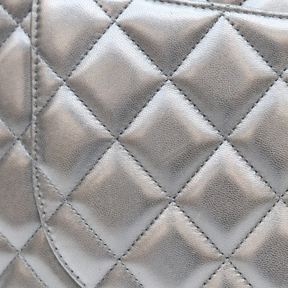 CHANEL シャネル 13番 黒 ラム シルバー金具 シングルフラップ デカマトラッセ34マキシ バッグ ショルダーバッグ