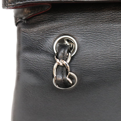 CHANEL シャネル 13番 黒 ラム シルバー金具 シングルフラップ デカマトラッセ34マキシ バッグ ショルダーバッグ