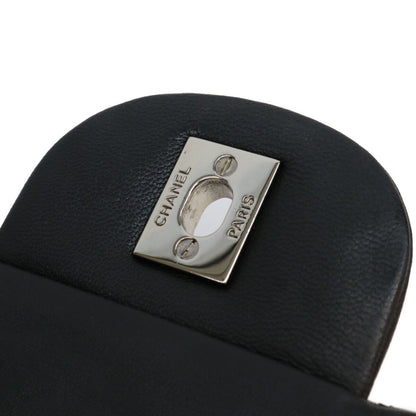 CHANEL シャネル 13番 黒 ラム シルバー金具 シングルフラップ デカマトラッセ34マキシ バッグ ショルダーバッグ