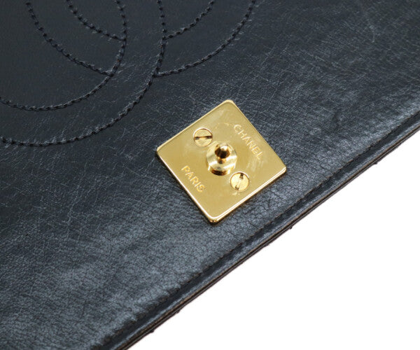 CHANEL シャネル 5番 A03568 黒 ラム フルフラップ G金具 プッシュロック マトラッセ23 バッグ ショルダーバッグ