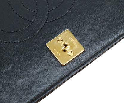 CHANEL シャネル 5番 A03568 黒 ラム フルフラップ G金具 プッシュロック マトラッセ23 バッグ ショルダーバッグ