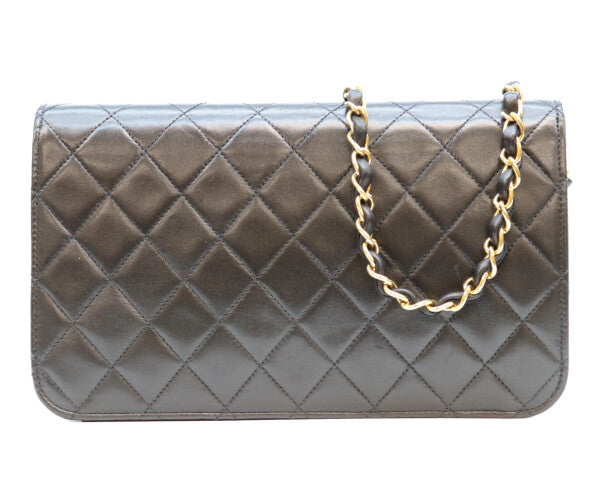 CHANEL シャネル 5番 A03568 黒 ラム フルフラップ G金具 プッシュロック マトラッセ23 バッグ ショルダーバッグ