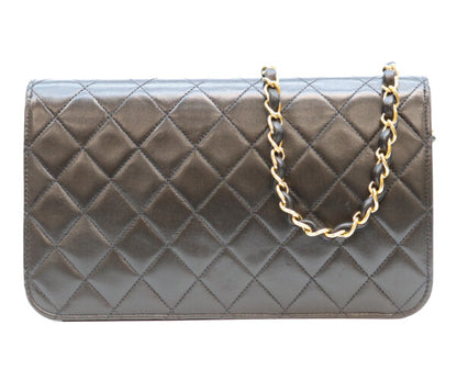 CHANEL シャネル 5番 A03568 黒 ラム フルフラップ G金具 プッシュロック マトラッセ23 バッグ ショルダーバッグ