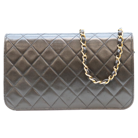 CHANEL シャネル 5番 A03568 黒 ラム フルフラップ G金具 プッシュロック マトラッセ23 バッグ ショルダーバッグ