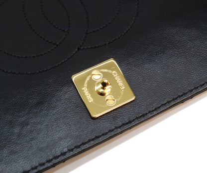 CHANEL シャネル 5番 A03568 黒 ラム フルフラップ G金具 プッシュロック マトラッセ23 バッグ ショルダーバッグ