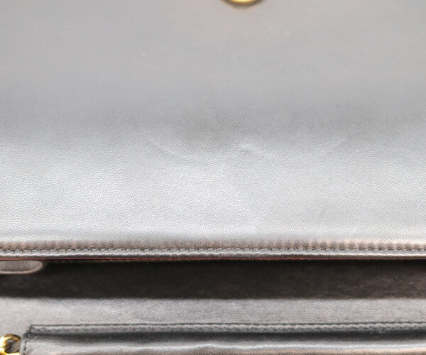 CHANEL シャネル 5番 A03568 黒 ラム フルフラップ G金具 プッシュロック マトラッセ23 バッグ ショルダーバッグ
