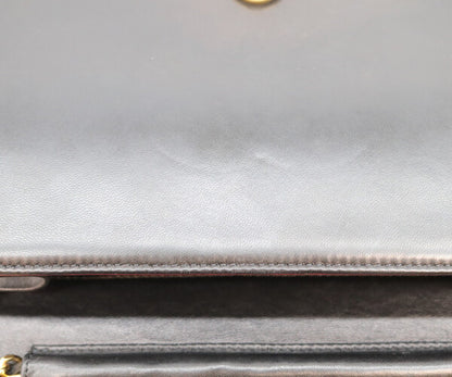 CHANEL シャネル 5番 A03568 黒 ラム フルフラップ G金具 プッシュロック マトラッセ23 バッグ ショルダーバッグ