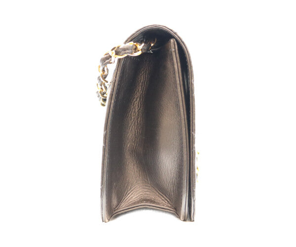 CHANEL シャネル 5番 A03568 黒 ラム フルフラップ G金具 プッシュロック マトラッセ23 バッグ ショルダーバッグ