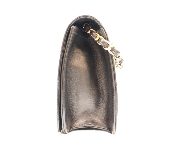 CHANEL シャネル 5番 A03568 黒 ラム フルフラップ G金具 プッシュロック マトラッセ23 バッグ ショルダーバッグ