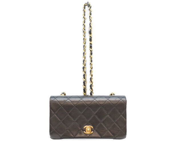 CHANEL シャネル 1番 A03571 黒 ゴールド金具 ターンロック フルフラップ ミニマトラッセ19 ショルダーバッグ