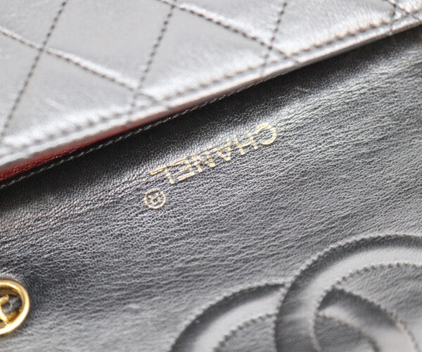 CHANEL シャネル 1番 A03571 黒 ゴールド金具 ターンロック フルフラップ ミニマトラッセ19 ショルダーバッグ