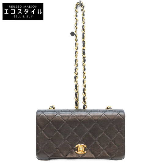 CHANEL シャネル 1番 A03571 黒 ゴールド金具 ターンロック フルフラップ ミニマトラッセ19 ショルダーバッグ