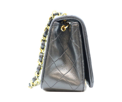 CHANEL シャネル 1番 A03571 黒 ゴールド金具 ターンロック フルフラップ ミニマトラッセ19 ショルダーバッグ