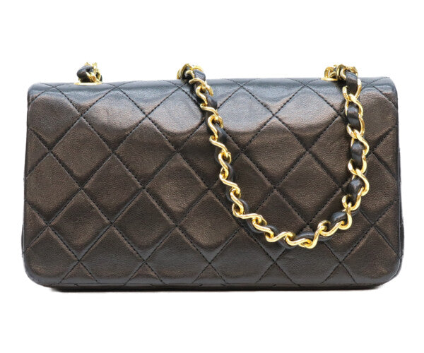 CHANEL シャネル 1番 A03571 黒 ゴールド金具 ターンロック フルフラップ ミニマトラッセ19 ショルダーバッグ
