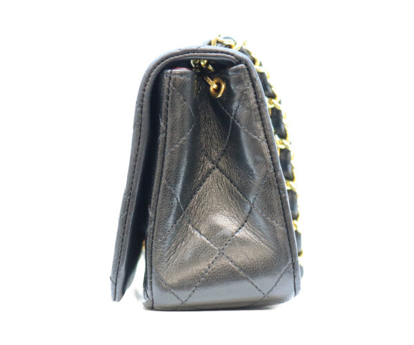 CHANEL シャネル 1番 A03571 黒 ゴールド金具 ターンロック フルフラップ ミニマトラッセ19 ショルダーバッグ