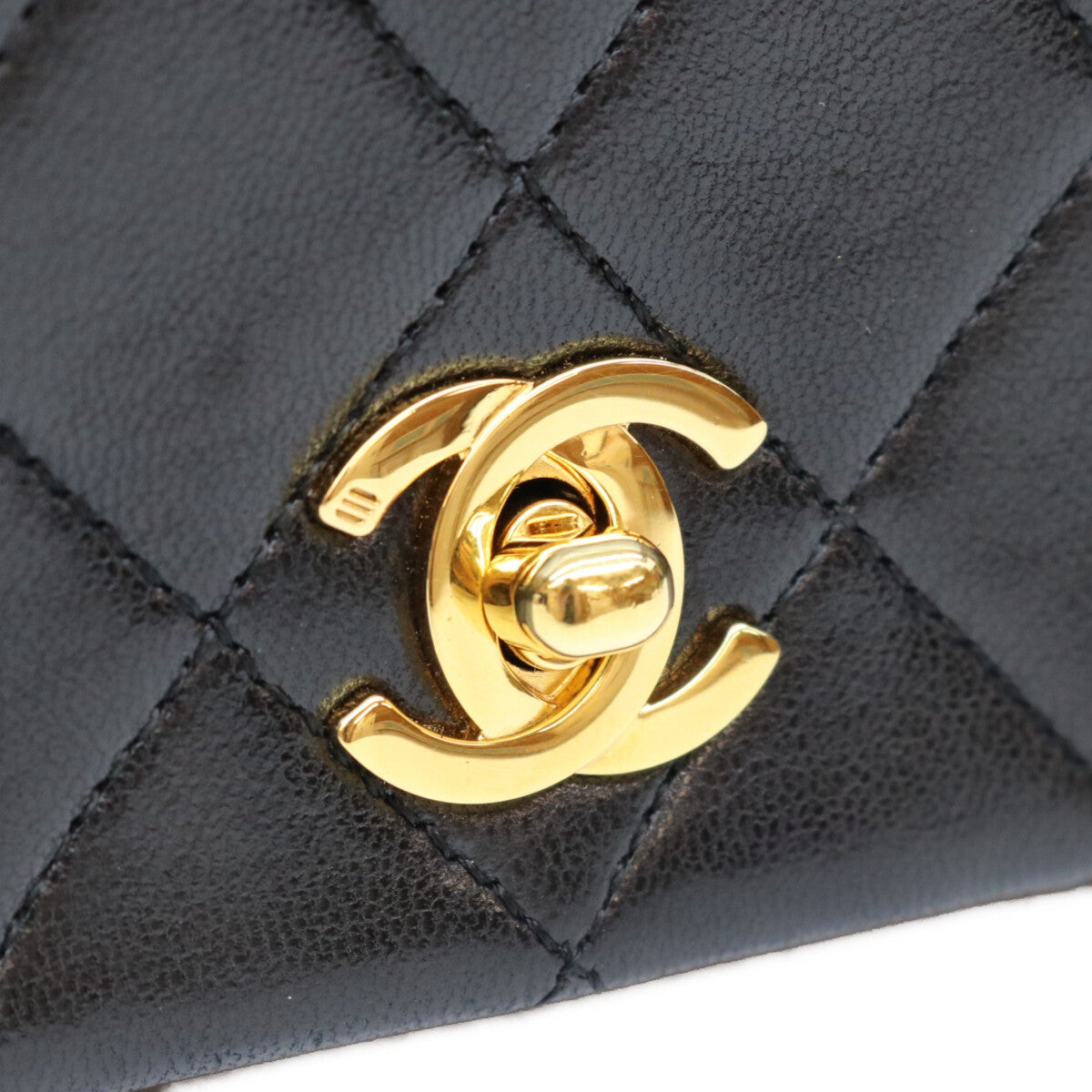 CHANEL シャネル No. 1 A03571 Black Gold Hardware Turn-Lock Full-Flap Mini Matelassé 19 Shoulder Bag