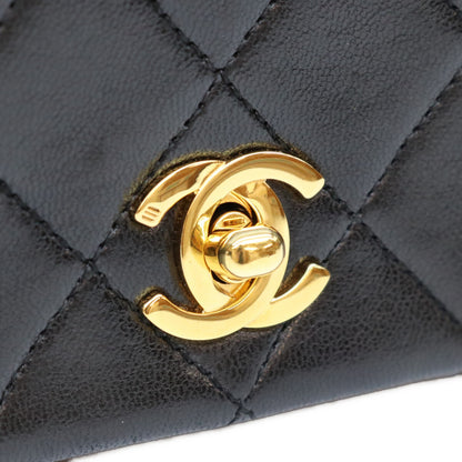 CHANEL シャネル No. 1 A03571 Black Gold Hardware Turn-Lock Full-Flap Mini Matelassé 19 Shoulder Bag