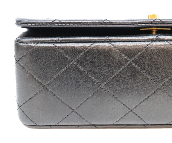 CHANEL シャネル 1番 A03571 黒 ゴールド金具 ターンロック フルフラップ ミニマトラッセ19 ショルダーバッグ