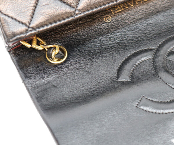 CHANEL シャネル 1番 A03571 黒 ゴールド金具 ターンロック フルフラップ ミニマトラッセ19 ショルダーバッグ