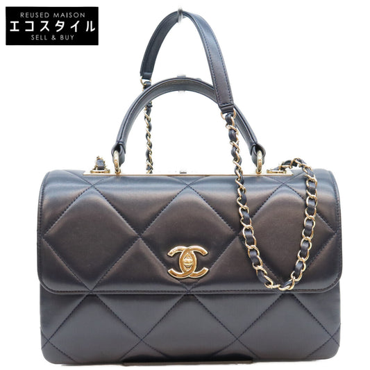 CHANEL シャネル 28番 A69923 黒 ラムスキン ゴールド金具 トレンディCC 2WAY バッグ ショルダーバッグ