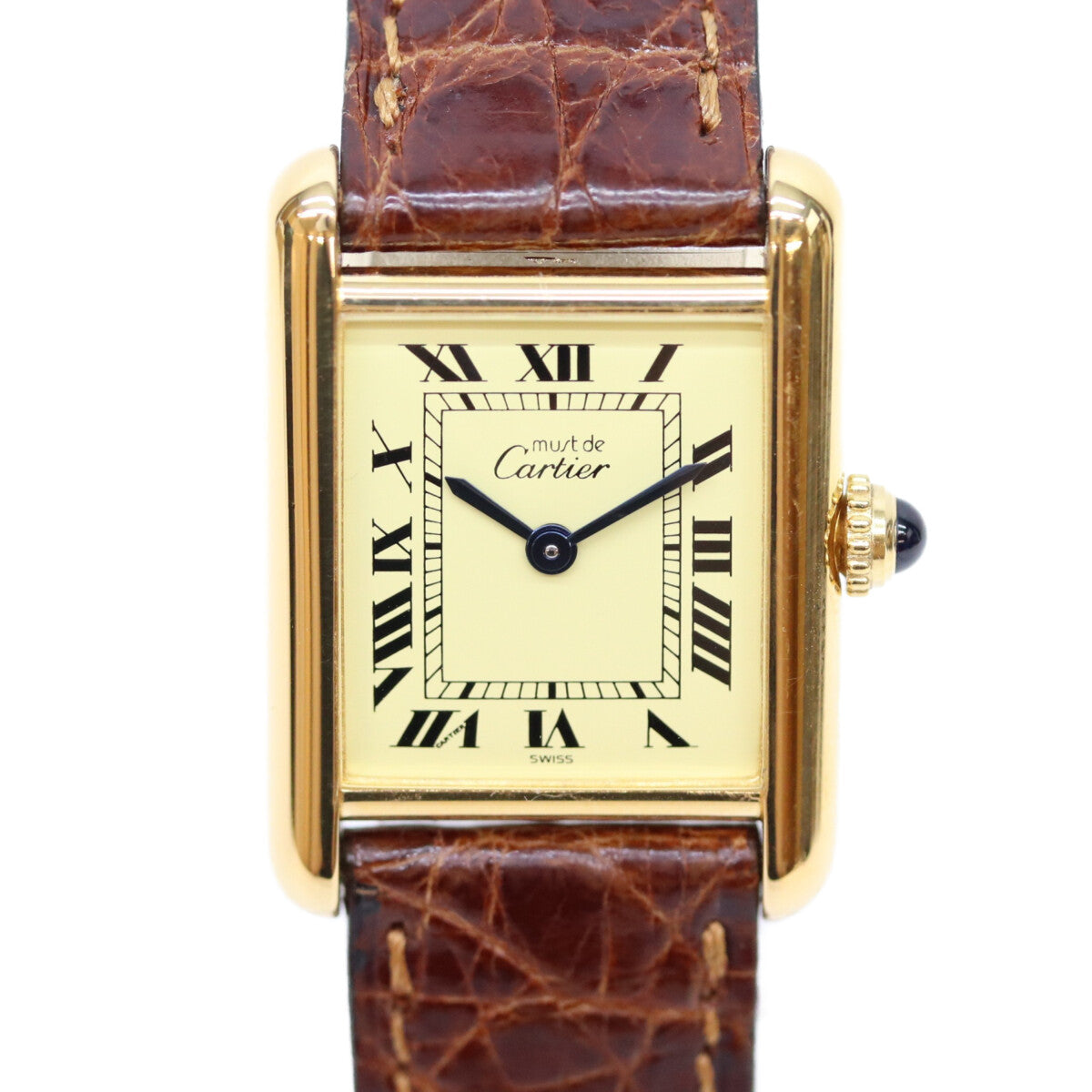 Cartier カルティエ 82-95年 925 マストタンクSM ヴェルメイユ アイボリーローマ文字盤 QZ 時計 腕時計