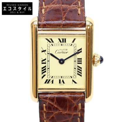 Cartier カルティエ 82-95年 925 マストタンクSM ヴェルメイユ アイボリーローマ文字盤 QZ 時計 腕時計