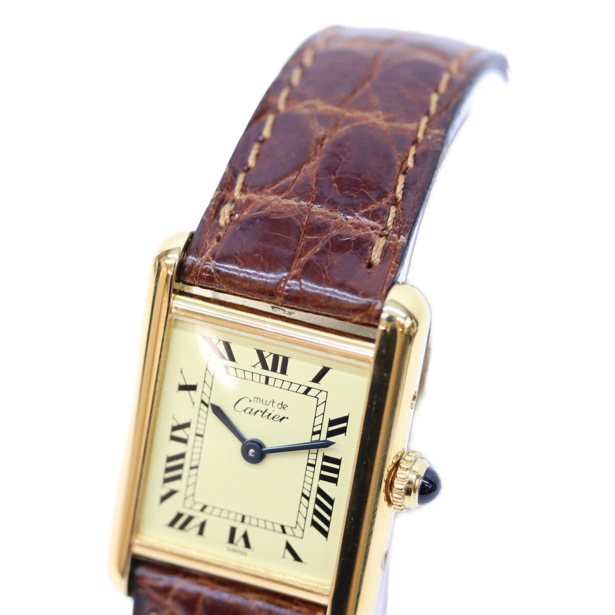 Cartier カルティエ 82-95年 925 マストタンクSM ヴェルメイユ アイボリーローマ文字盤 QZ 時計 腕時計