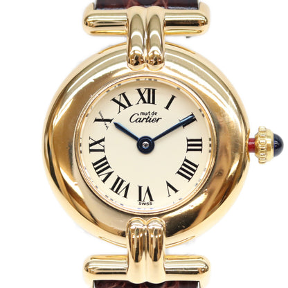 Cartier カルティエ 94年 W1000653 925 マストコリゼSM ヴェルメイユ アイボリーローマ文字盤 QZ 時計 腕時計