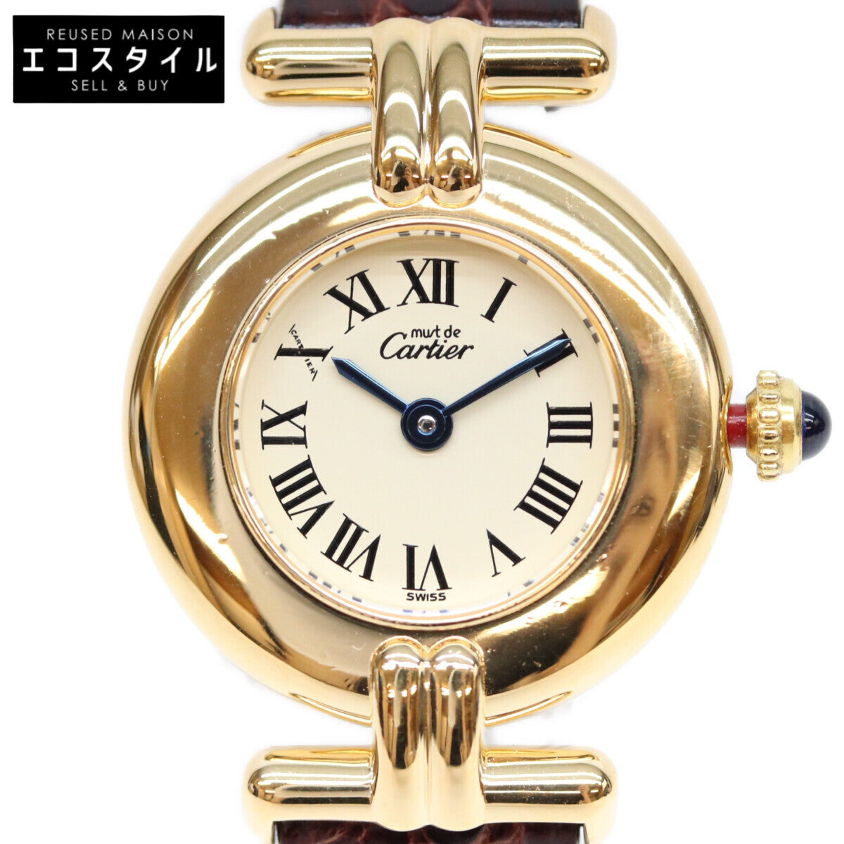Cartier カルティエ 94年 W1000653 925 マストコリゼSM ヴェルメイユ アイボリーローマ文字盤 QZ 時計 腕時計