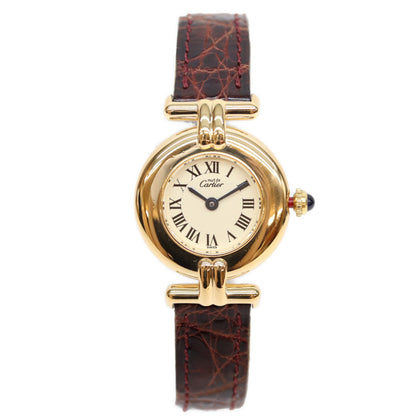 Cartier カルティエ 94年 W1000653 925 マストコリゼSM ヴェルメイユ アイボリーローマ文字盤 QZ 時計 腕時計
