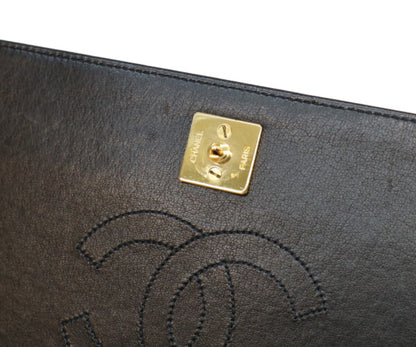 CHANEL シャネル 5番 A03568 黒 ラム フルフラップ G金具 プッシュロック マトラッセ23 バッグ ショルダーバッグ