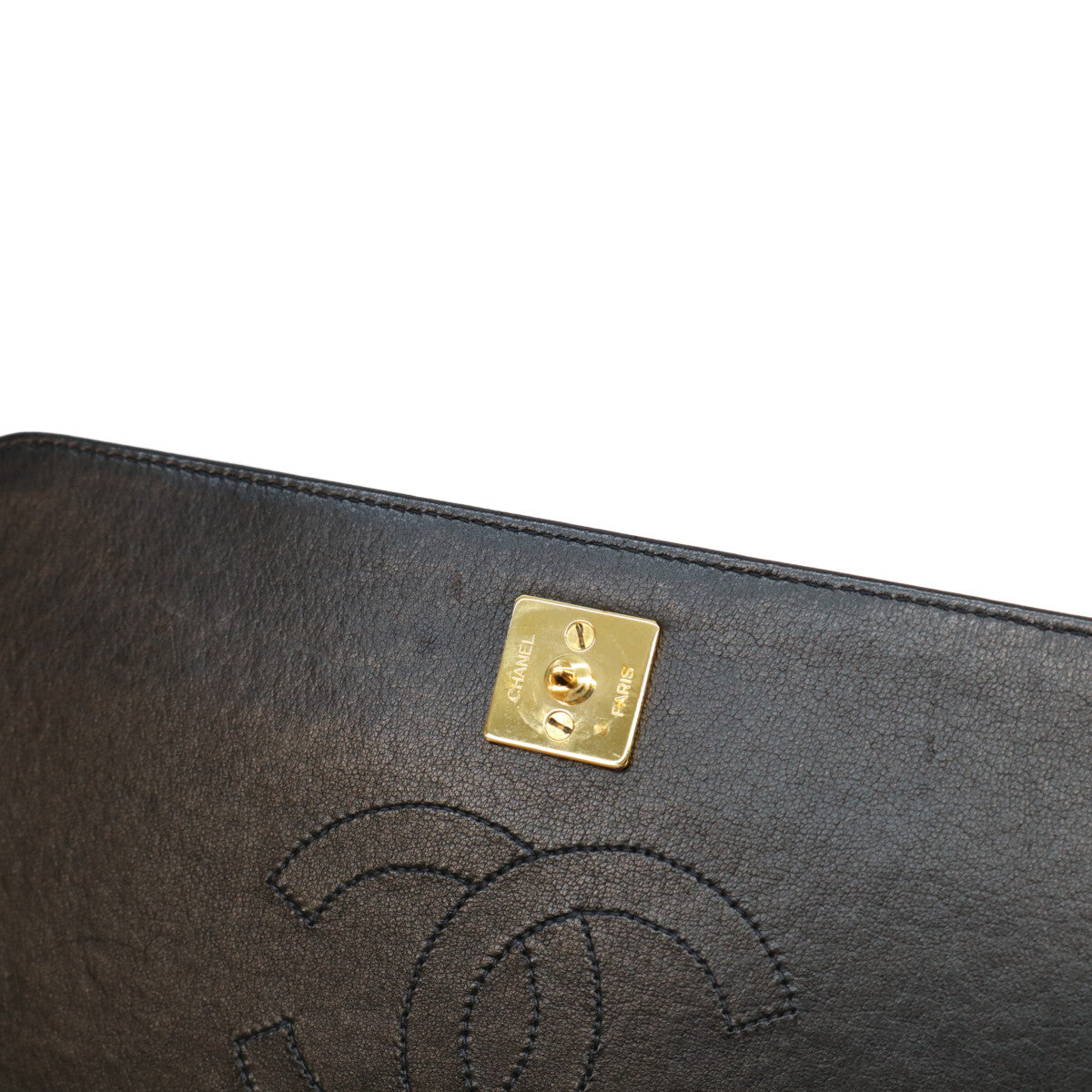 CHANEL シャネル 5番 A03568 黒 ラム フルフラップ G金具 プッシュロック マトラッセ23 バッグ ショルダーバッグ