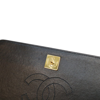 CHANEL シャネル 5番 A03568 黒 ラム フルフラップ G金具 プッシュロック マトラッセ23 バッグ ショルダーバッグ