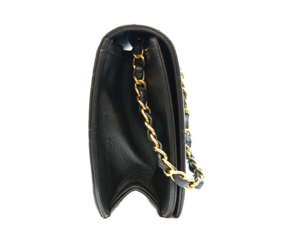 CHANEL シャネル 5番 A03568 黒 ラム フルフラップ G金具 プッシュロック マトラッセ23 バッグ ショルダーバッグ