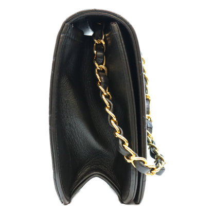 CHANEL シャネル 5番 A03568 黒 ラム フルフラップ G金具 プッシュロック マトラッセ23 バッグ ショルダーバッグ