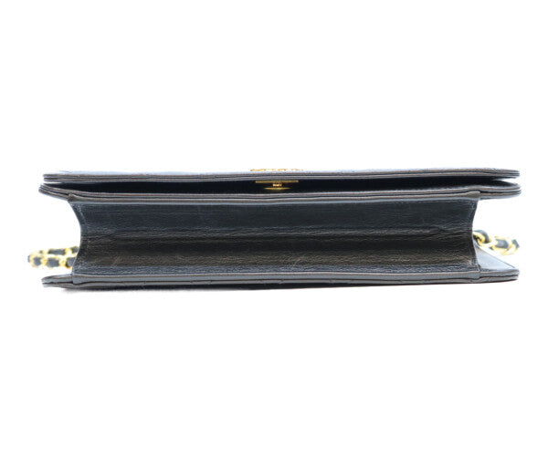 CHANEL シャネル 5番 A03568 黒 ラム フルフラップ G金具 プッシュロック マトラッセ23 バッグ ショルダーバッグ