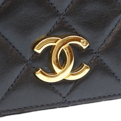 CHANEL シャネル 5番 A03568 黒 ラム フルフラップ G金具 プッシュロック マトラッセ23 バッグ ショルダーバッグ