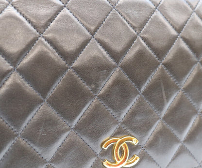CHANEL シャネル 5番 A03568 黒 ラム フルフラップ G金具 プッシュロック マトラッセ23 バッグ ショルダーバッグ