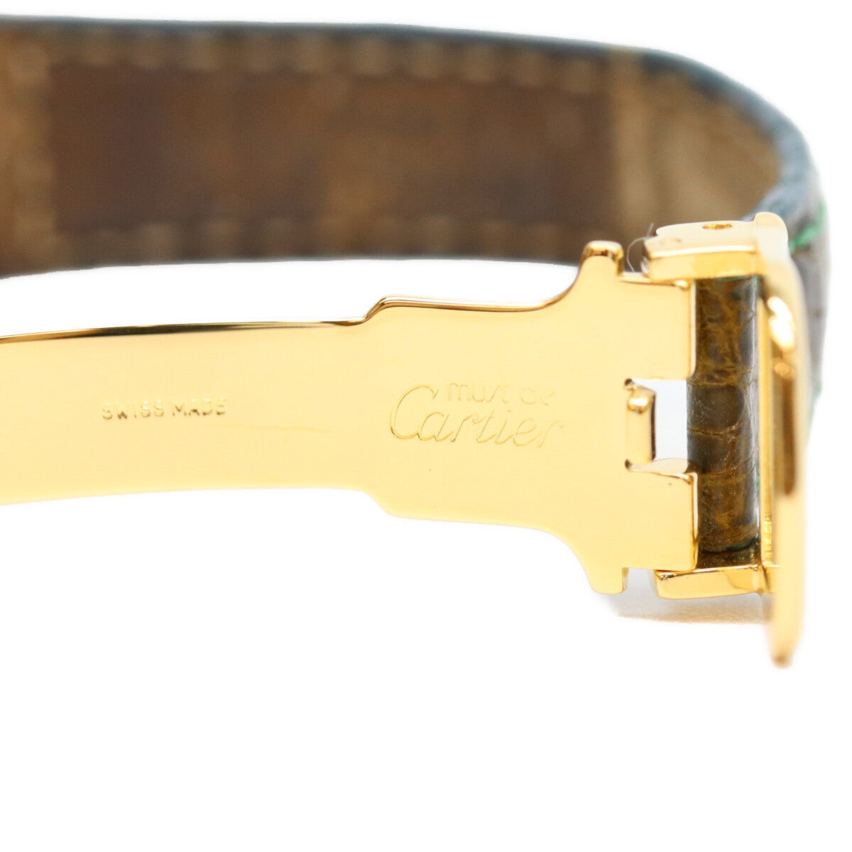 Cartier カルティエ 94s 925 マストヴァンドームSM ヴェルメイユ クロコ シルバーオパラン文字盤 QZ 時計 腕時計
